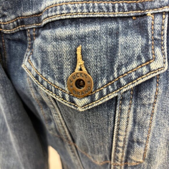 Lucky Brand Classic Jean Jacket, Distressed, Small - Picture 2 of 8
